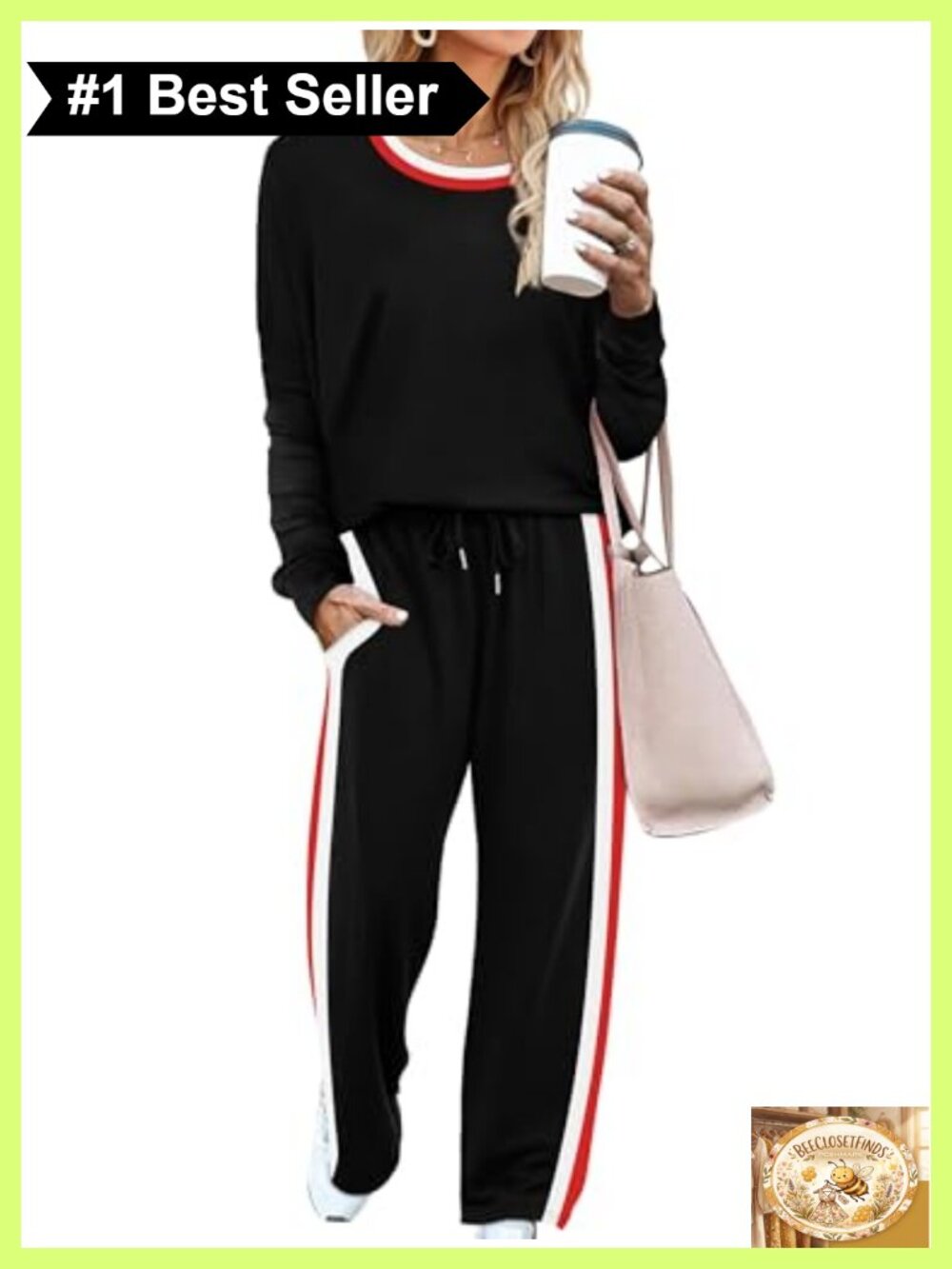 Womens 2 Piece Lounge Set Long Sleeve Sweatsuit Polyester Spandex
